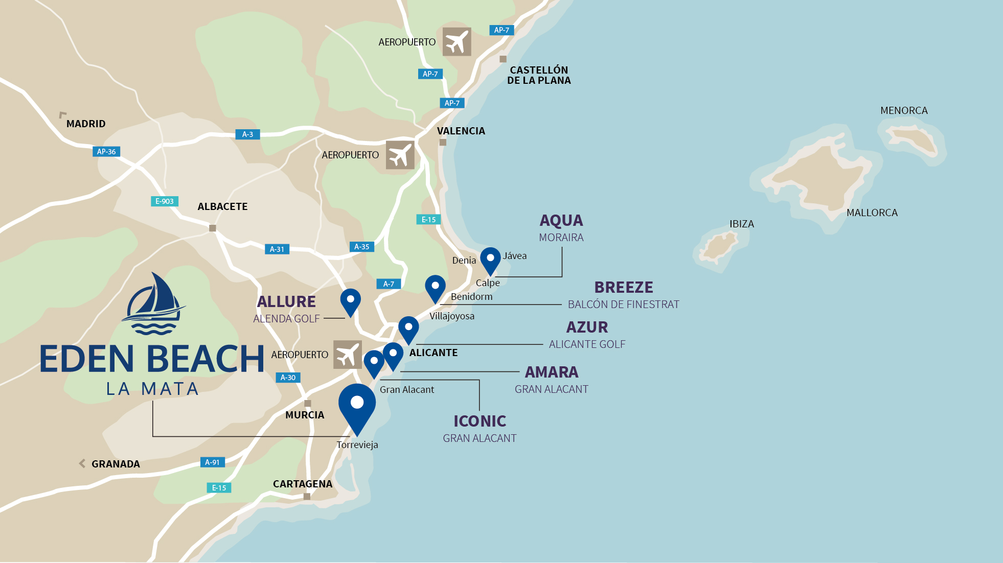 Mapa EDEN BEACH 2502 ages